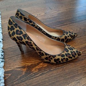 J. Crew Leopard calf hair Heels